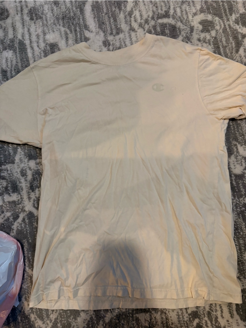 Champion Pale Yellow Crewneck T-Shirt